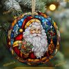Santa Claus Sublimation Xmas Ornament, Personalized Family Christmas Ornaments