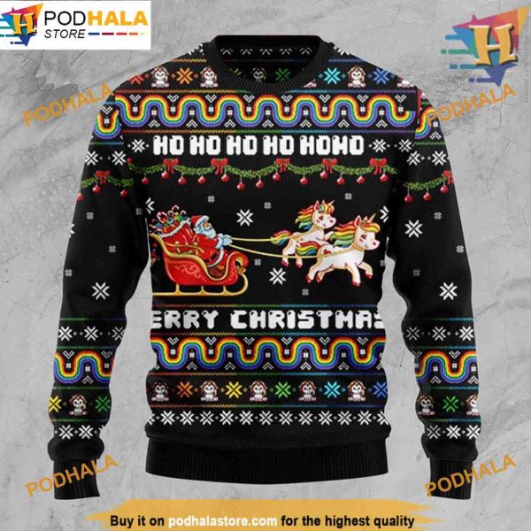 Santa Claus Unicorn Ugly Christmas Sweater, Funny Christmas Gift Ideas