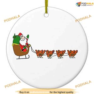 Santa Claus and Chickens Ornament, Family Christmas Tree Ornaments