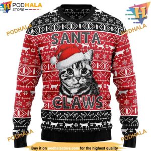 Santa Claws Ugly Christmas Sweater, Creative Christmas Gifts Knitted