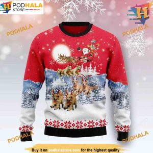 Santa Golden Retriever Ugly Christmas Sweater, Funny Xmas Gifts
