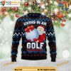 Santa Golf Wonderland 3D Ugly Christmas Sweater, Friends Christmas Sweater