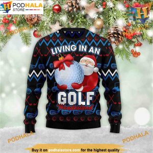 Santa Golf Wonderland 3D Ugly Christmas Sweater, Friends Christmas Sweater