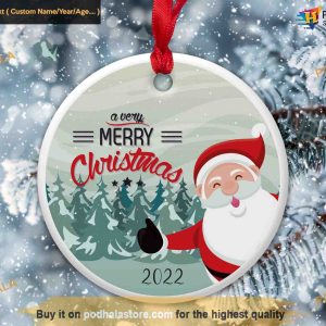 Santa Merry Christmas Ornament, Friends Christmas Ornaments