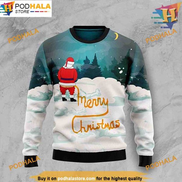 Santa Merry Christmas Ugly Sweater, Funny Womens Christmas Sweater