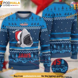 Santa Shark Jaws Xmas Hoodie, Family Ugly Christmas Sweater