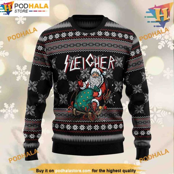 Santa Sleigher Ugly Christmas Sweater, Great Gift For Christmas