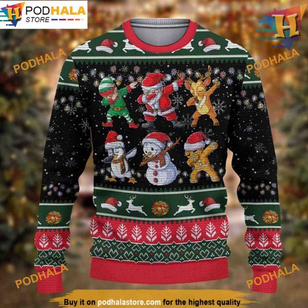 Santa Snowman Reindeer Ugly Christmas Sweater, Funniest Ugly Christmas Sweater
