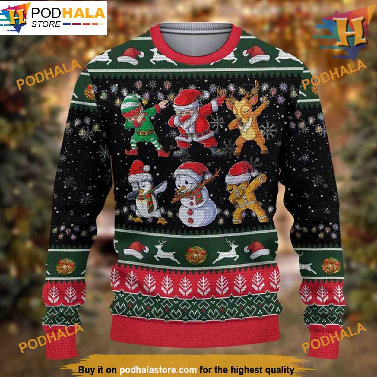 Santa Snowman Reindeer Ugly Christmas Sweater, Funniest Ugly