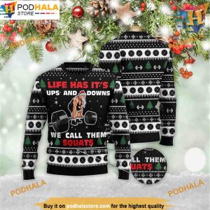 Santa Squats 3D Ugly Christmas Sweater, Friends Christmas Sweater