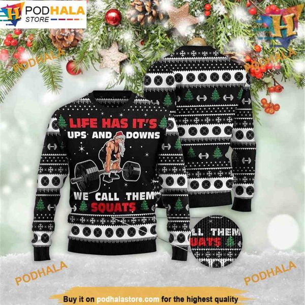 Santa Squats 3D Ugly Christmas Sweater, Friends Christmas Sweater