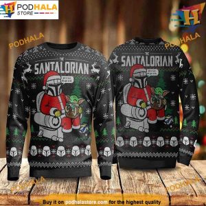 Santalorian Star War Ugly Knitted Christmas 3D Sweater