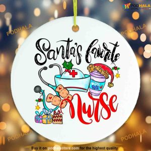 Santa's Favorite Nurse Ornament, Personalized Family Ornaments