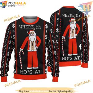 Santa's Hos Ugly Christmas Sweater, Funny Christmas Gift Ideas