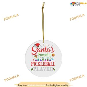 Santa's Pickleball Ceramic Ornament, Funny Christmas Ornaments