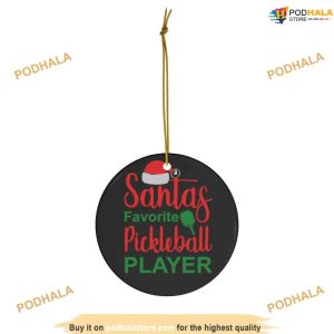 Santa's Top Pickleball Player Ceramic Ornament, Friends Christmas Ornaments