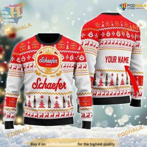 Schaefer Beer Ugly Christmas 3D Sweater, Funniest Ugly Christmas Sweater
