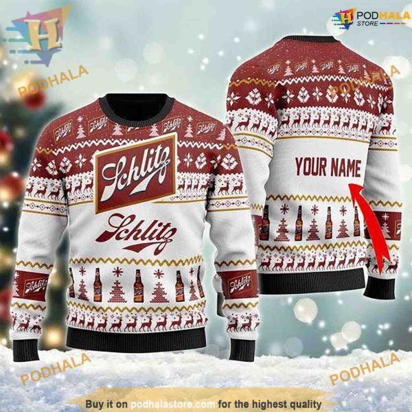 Schlitz Beer Ugly Christmas 3D Sweater, Friends Christmas Sweater