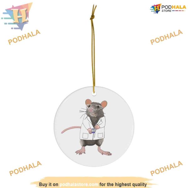 Scientific Lab Rat Christmas Ornament, Custom Family Ornaments