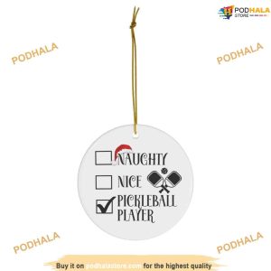Seasonal Pickleball Player Ornament, Family Tree Decoration