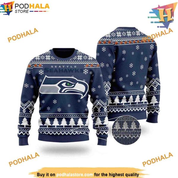 Seattle Football Ugly Christmas 3D, Funny Xmas Gifts