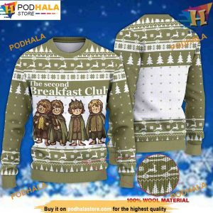 Second Breakfast Ugly Christmas Sweater, Creative Christmas Gifts Knitted Sweater