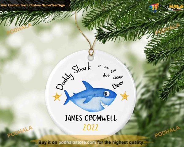 Shark Ornament For Dad’s Festive Joy, Family Christmas Tree Decoration