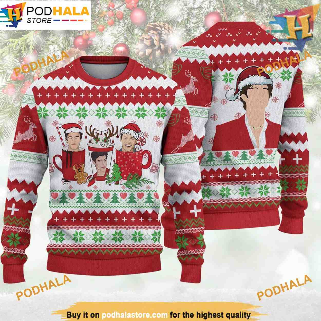 Shawn mendes ugly 2025 christmas sweater