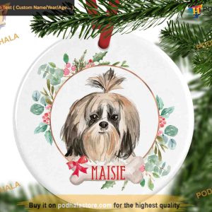 Shih Tzu Christmas Ornament, Personalized Family Decoration