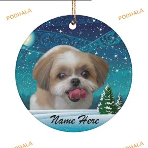Shih Tzu Dog Lovers Personalized Gift and Custom Picture Ornaments