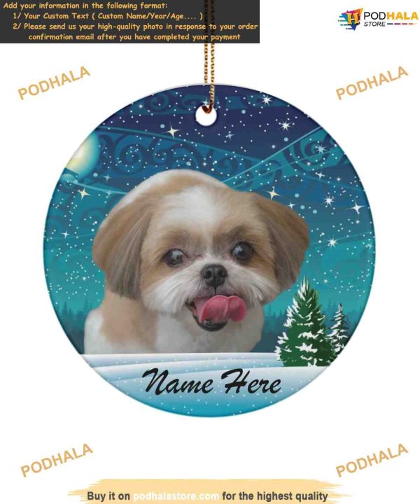 Shih Tzu Dog Lovers Personalized Gift and Custom Picture Ornaments
