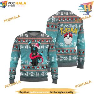 Shiny Umbreon Ugly Christmas Sweater, Funny Womens Christmas Sweater