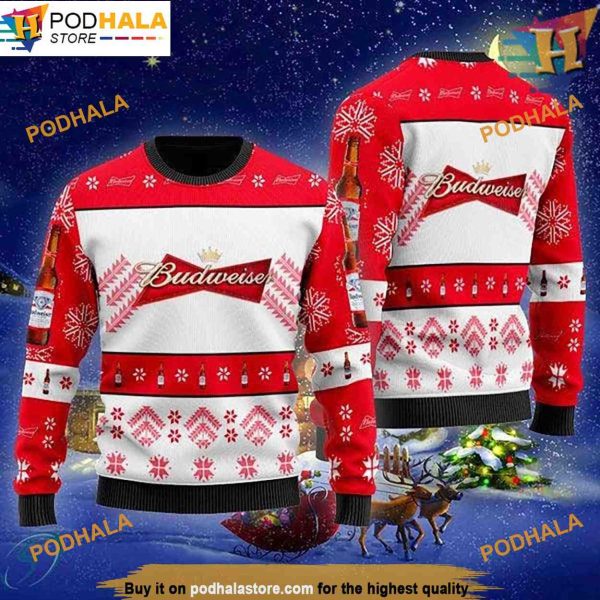 Simplee Budweiser Ugly Christmas 3D, Creative Christmas Gifts Sweater