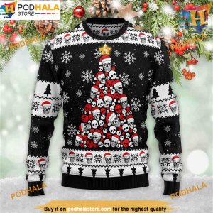 Skull Pine Tree Christmas 3D Sweater, Funny Xmas Sweater