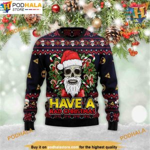 Skull Rad Ugly Christmas 3D Sweater, Funniest Ugly Christmas Sweater