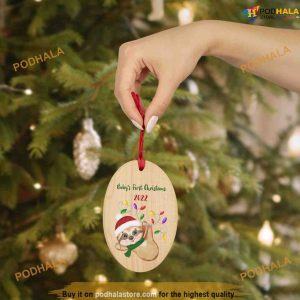 Sloth Baby's First Christmas Ornament, Personalized Family Christmas Ornaments