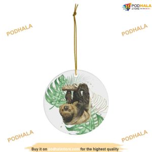 Sloth Ceramic Christmas Ornament, Funny Christmas Ornaments