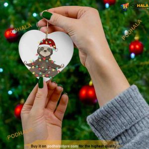 Sloth Ceramic Christmas Ornament, Personalized Family Ornaments