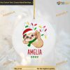 Sloth Christmas Ceramic Ornament, Funny Christmas Ornaments