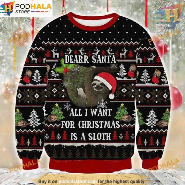 Sloth Dear Santa Ugly Christmas Shirt, Creative Christmas Gifts
