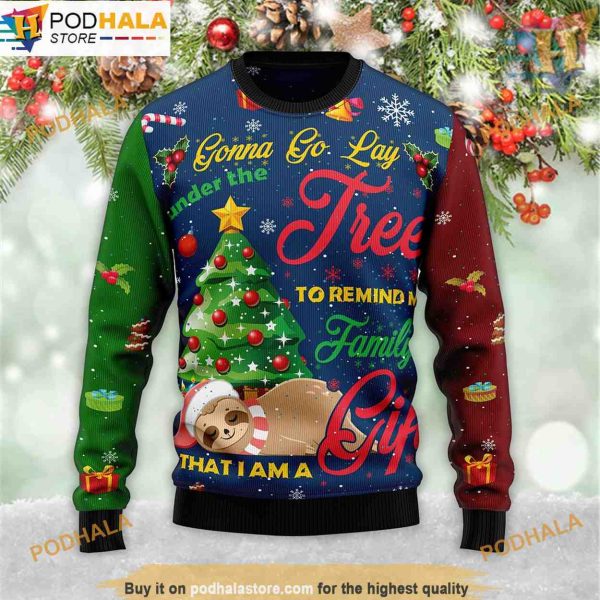 Sloth Gift Ugly 3D Christmas Sweater, Funniest Ugly Christmas Sweater
