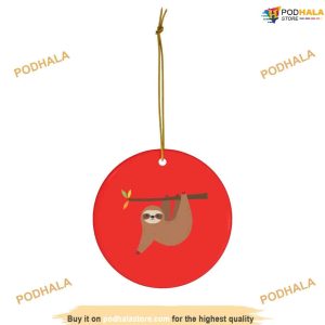 Sloth Holiday Christmas Ornament, Custom Family Ornaments