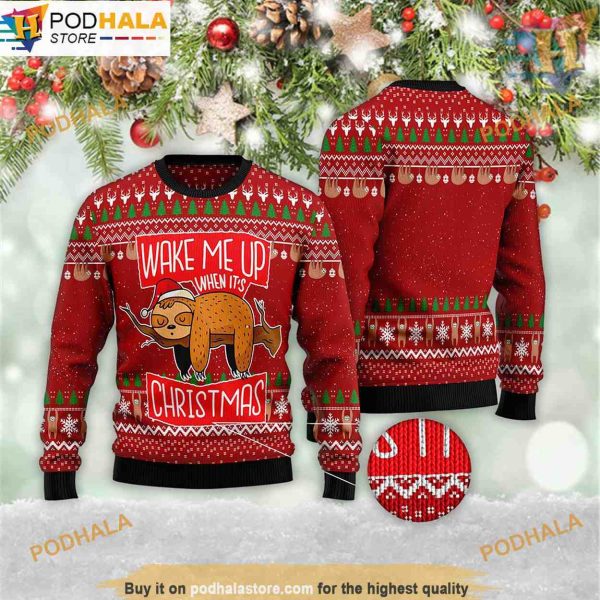 Sloth It’s Christmas 3D Ugly Sweater, Family Ugly Christmas Sweater