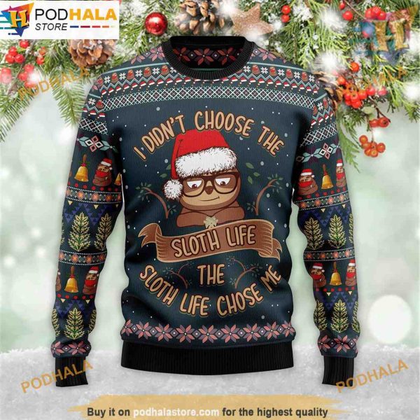 Sloth Life 3D Ugly Christmas Sweater, Funny Christmas Gift Ideas