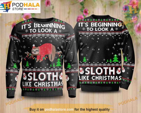 Sloth Like Ugly Christmas Sweater, Cute Ugly Christmas Sweater