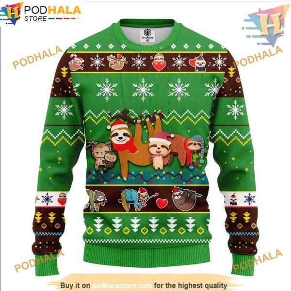 Sloth Noel Mc Green Ugly Christmas Sweater, Funny Xmas Gifts