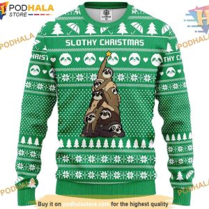 Sloth Tree Ugly Christmas Sweater, Friends Christmas Sweater