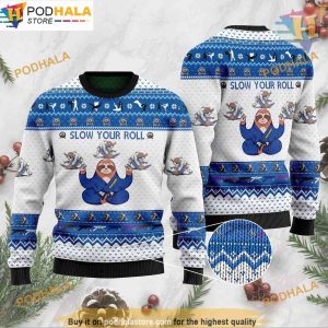 Slow Your Roll Jiu-Jitsu Sloth 3D Sweater, Great Gift For Christmas
