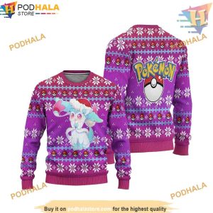 Slylveon Anime Ugly Christmas Sweater, Friends Christmas Sweater