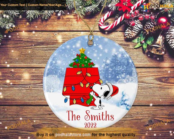 Snoopy Personalized Ornament, Funny Christmas Ornaments